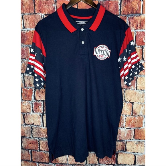 Parish Nation World Champs USA Flag XL Polo Shirt